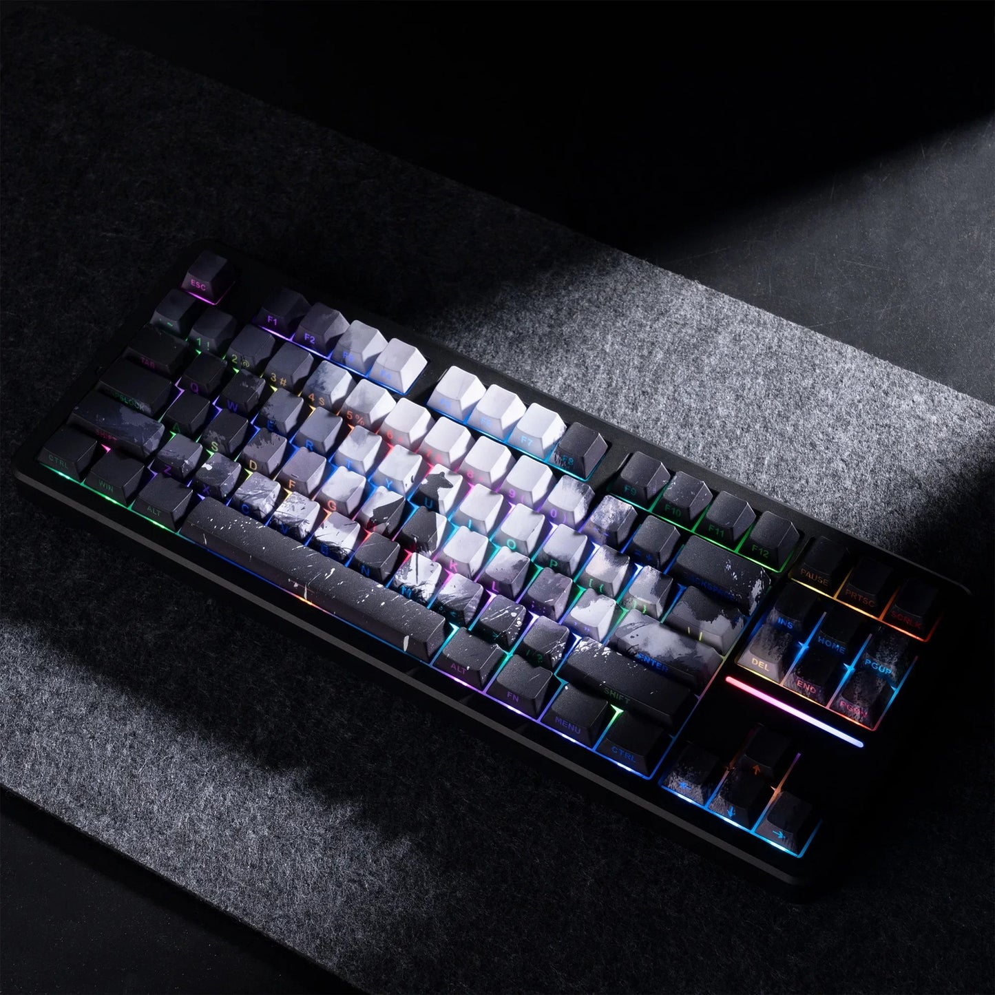 XVX Black Samurai Knight Side Engraved Cherry Doubleshot Keycaps